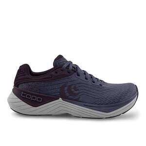 NEW TOPO ATHLETIC women's ultrafly 5 running shoes in purple/grey